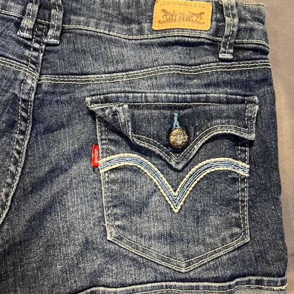 Levi's navy denim shorts Size 9 - Picture 6 of 8